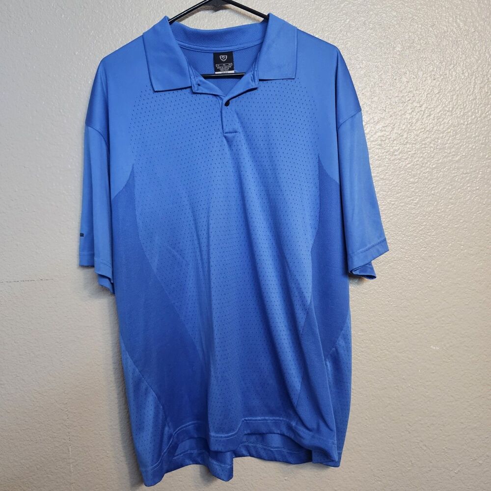 Nike Golf Dri-FIT Performance Polo Shirt Blue Mesh Athletic Men XL Gorpcore E513